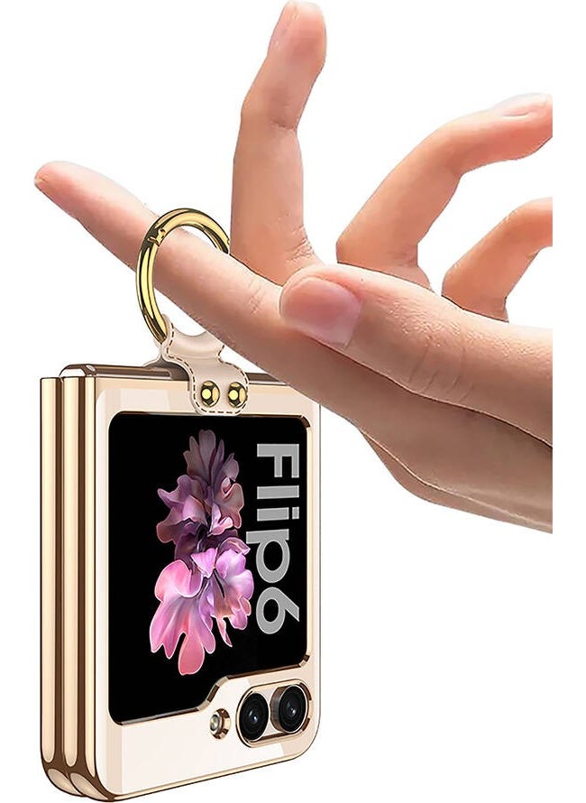 Rona Store Galaxy Z Flip 6 Case Zore Ring Case Cover-Gold  - Image 4