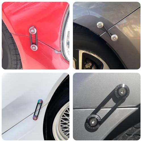JDMSPEED Red Universal CNC Billet Bumper Trunk Quick Release Fastener Kit - Image 5