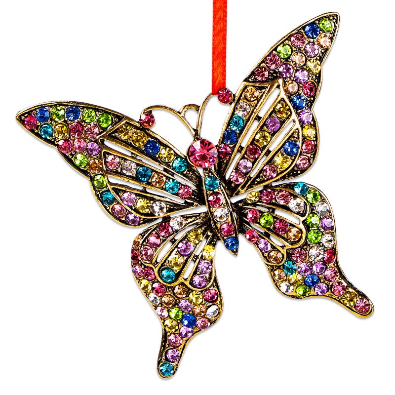 WhatSign Butterfly Christmas Ornaments 2024 - Metal Monarch Butterfly Ornament for Christmas Tree Butterfly Decorations Unique Butterfly Christmas Keepsake Ornaments Gifts for Girls Women Kids Sister - Image 1