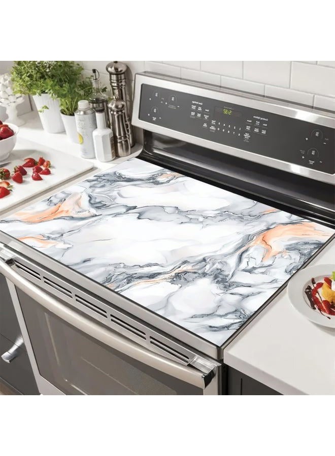 HOMETITUTE Marble Stone Dish Drying Mats Kitchen Stove Top Covers Pad 28 x 20 inches Kitchen Decorations Diatomite Coffee Maker Pad for Kitchen Counter Water Absorbing Marble Stone Mat - Image 1