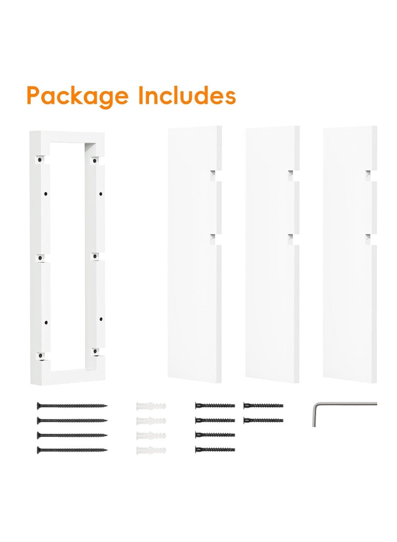 XiuWoo Floating Shelves,  3-Tier Wooden Hanging Shelves for Bathroom and Bedroom Storage, Decorative Wall-Mounted Display Shelf for Plants, Books, Pictures, White - Image 2