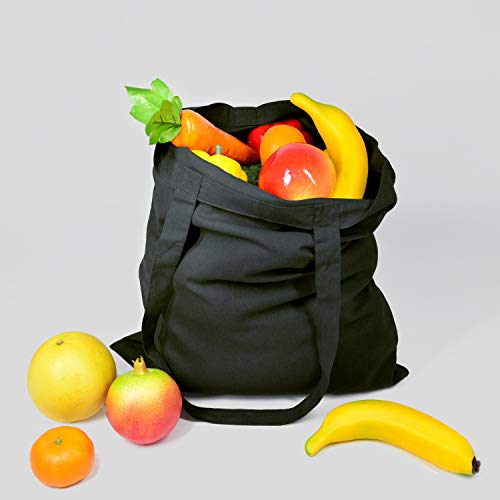 NPBAG 25 Pack 15'' X 16'' Black Cotton Tote Bags, Lightweight Blank Bulk Cloth bags with 1pc of PTFE Teflon Sheet (M) - Image 3