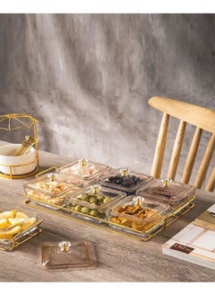 fashionhome 6 Pieces Multipurpose Light Luxury Fruits and Snack Storage Bowls With Tray  - Image 5