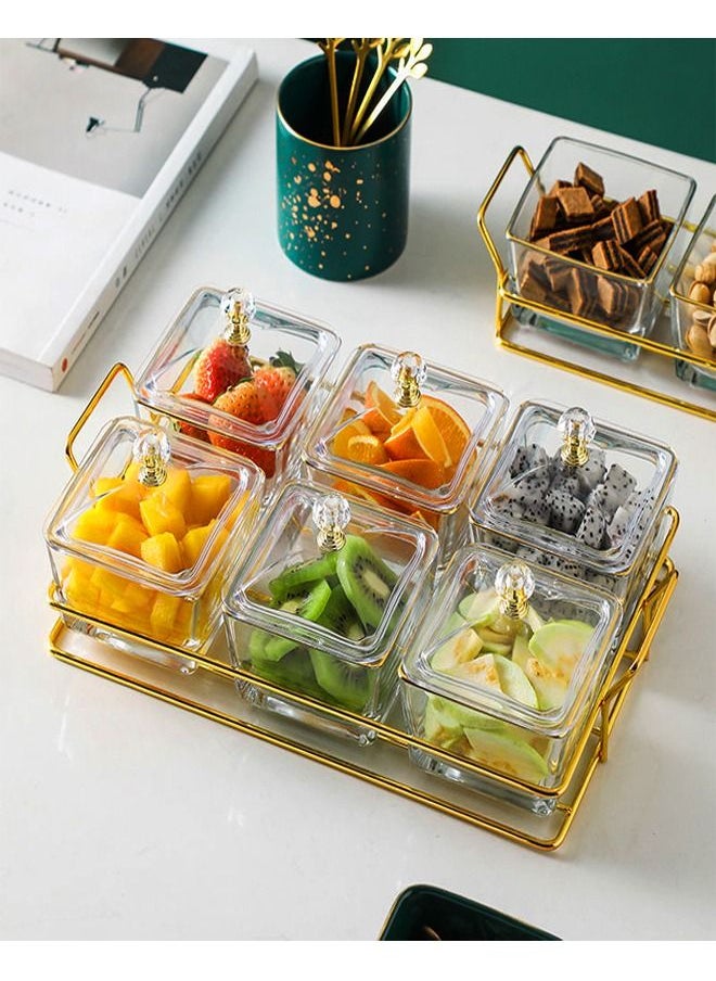 fashionhome 6 Pieces Multipurpose Light Luxury Fruits and Snack Storage Bowls With Tray  - Image 3