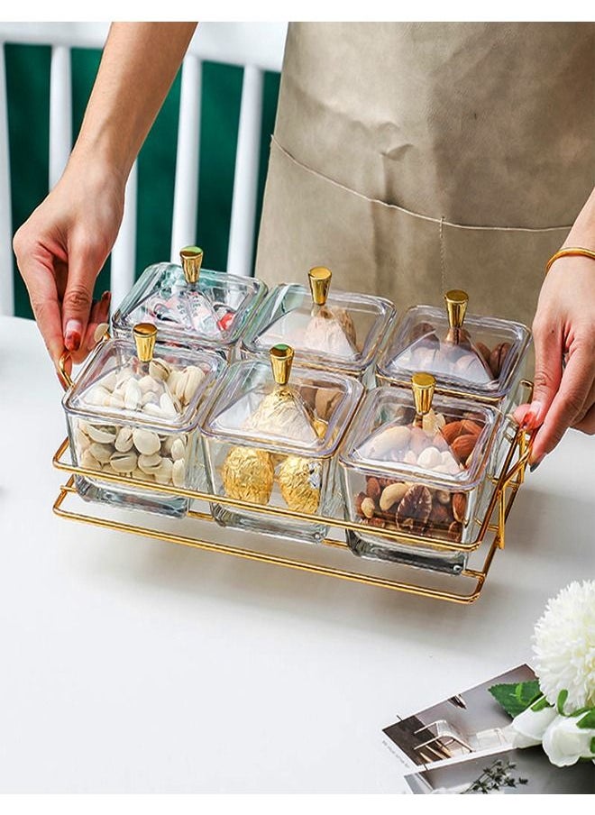 fashionhome 6 Pieces Multipurpose Light Luxury Fruits and Snack Storage Bowls With Tray  - Image 4