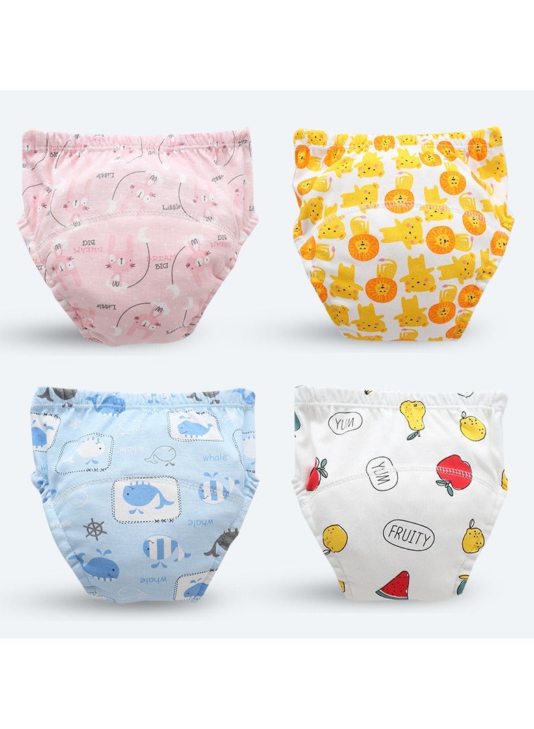 4 قطع من سراويل تدريب الأطفال على استخدام المرحاض، حفاضات قماشية للأولاد والبنات، ملابس داخلية قابلة للتهوية للتدريب على استخدام المرحاض، مقاس 100 / 110 - Image 1