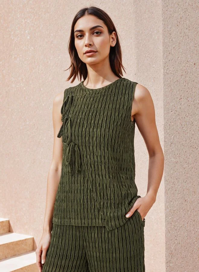 2Xtremz 2Xtremz Textured Sleeveless Top