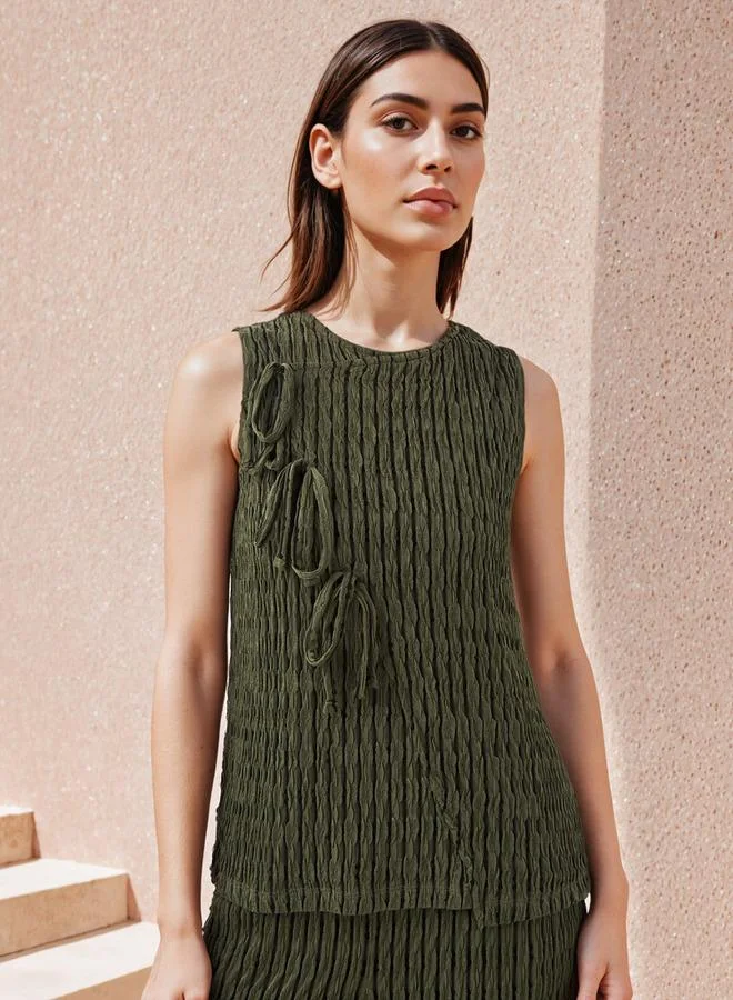 2Xtremz 2Xtremz Textured Sleeveless Top