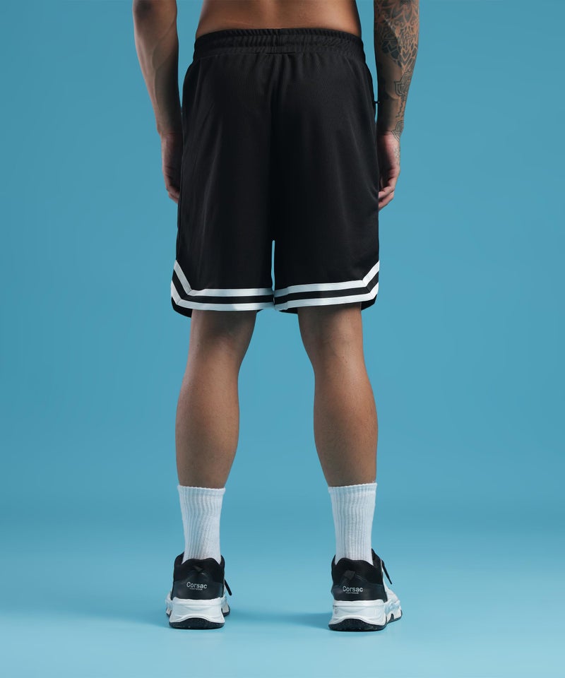 SHODOX® Mens Athletic Shorts|Breathable Quick Dry Sports Knit Fabric with Side Pockets, Signature Contrast Bottom Straps|Gym,Workout, Fitness, for Boys & Mens (Pack of 1) Black - Image 3