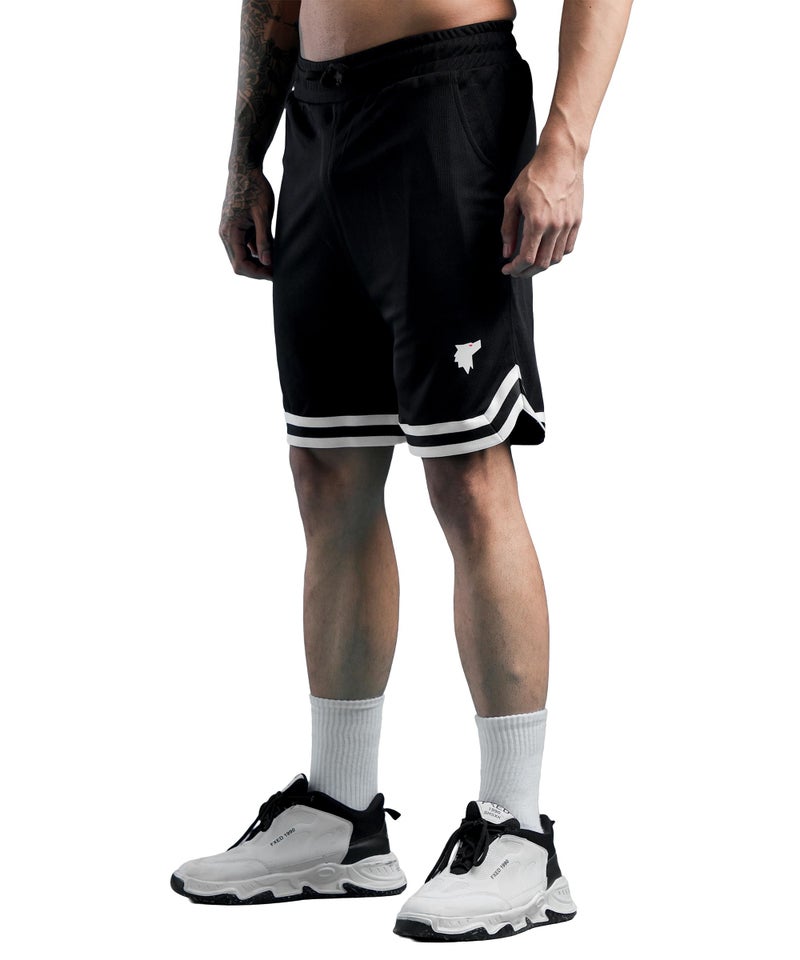 SHODOX® Mens Athletic Shorts|Breathable Quick Dry Sports Knit Fabric with Side Pockets, Signature Contrast Bottom Straps|Gym,Workout, Fitness, for Boys & Mens (Pack of 1) Black - Image 1