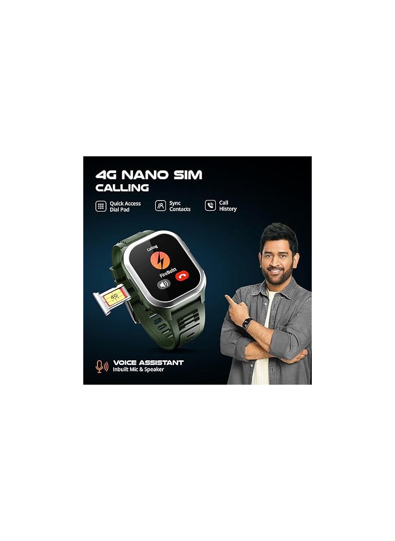 Generic - Fire-Boltt 4G Pro Volte Calling Smart Watch- 2.02” TFT Display, 4G Nano-SIM GPS, Health Suite, Sports Modes, 400mAh Battery (Green) - Image 1