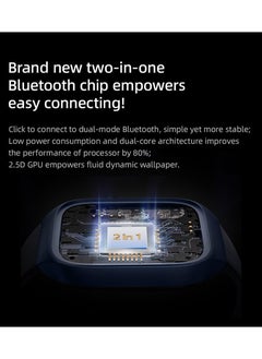 Mibro Mibro Smart Watch T2 Blue - 1.75" Amoled Display, Bluetooth Calling, 10 Day Battery Life, 2ATM Waterproof, GPS Positioning, 105 Sports Modes, Heart Rate Monitoring, Sleep Monitoring  - Image 2