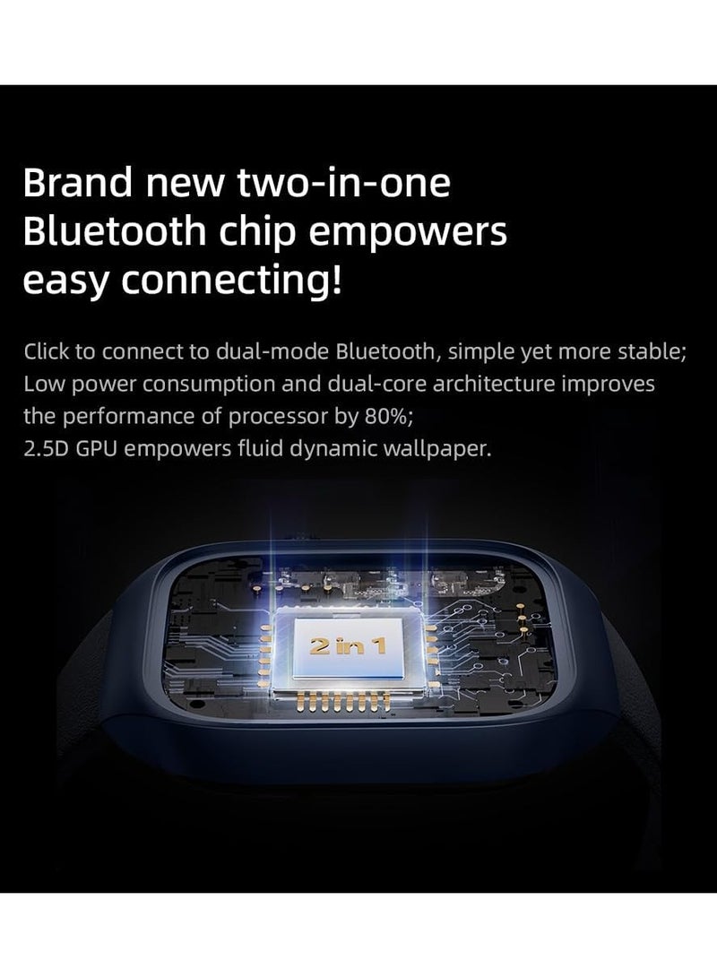 Mibro Smart Watch T2 Blue - 1.75" Amoled Display, Bluetooth Calling, 10 Day Battery Life, 2ATM Waterproof, GPS Positioning, 105 Sports Modes, Heart Rate Monitoring, Sleep Monitoring - Image 2