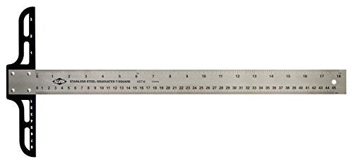 ALVIN AST24 Stainless Steel Graduated T-Square with 1.5 Inch Blade, Drawing and Design Tool, Great for Carpentry, Drafting, Architecture, Engineering, and Art 24 Inches - Image 1