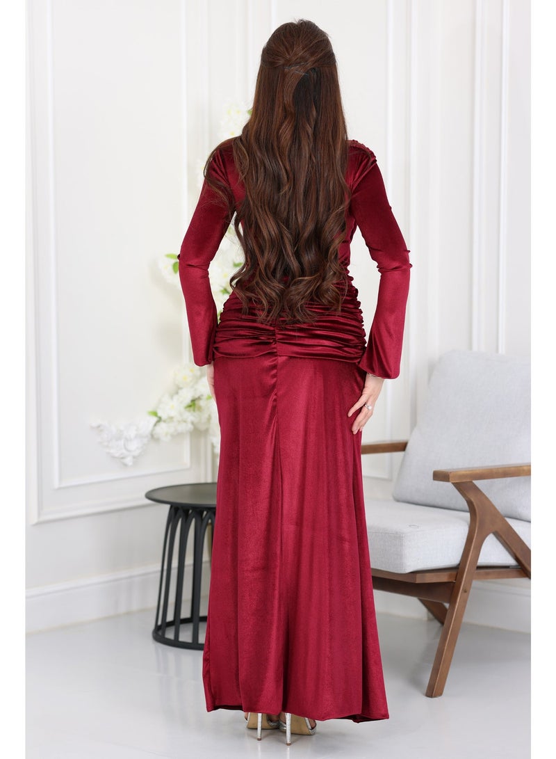 المصمم الحديث فستان مخمل ناعم سهرة  خيارك الأكيد لإطلالة ما تنُسي في مناسباتك الكبيرة من براند المصمم الحديث - Image 3