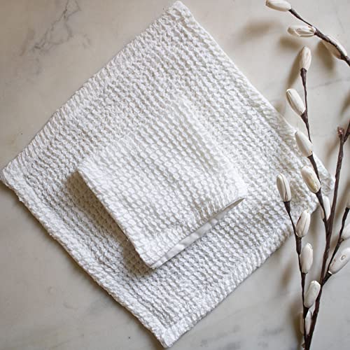 HAMELIN Ultra Soft, Super Absorbent, Antibacterial, Hypoallergenic Face Towel for Men & Women | The Ezra Face Towels (Set of Two) | Quick Dry Towels for Facewash, Gym & Travel - (Pearl White) - Image 1
