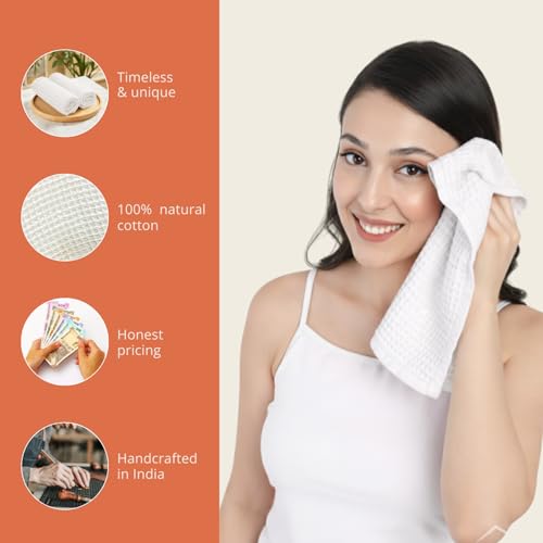 HAMELIN Ultra Soft, Super Absorbent, Antibacterial, Hypoallergenic Face Towel for Men & Women | The Ezra Face Towels (Set of Two) | Quick Dry Towels for Facewash, Gym & Travel - (Pearl White) - Image 2