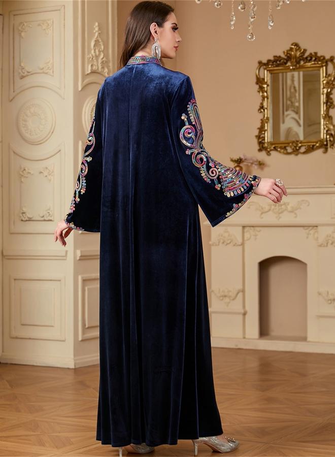 تايك تو جلابية مخملية مزينة - Image 4