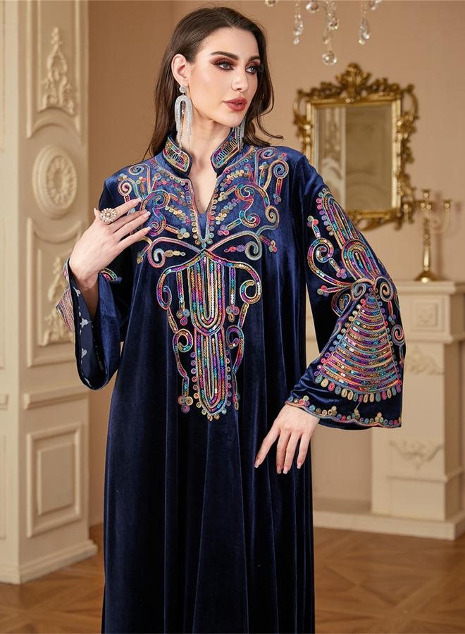 تايك تو جلابية مخملية مزينة - Image 5