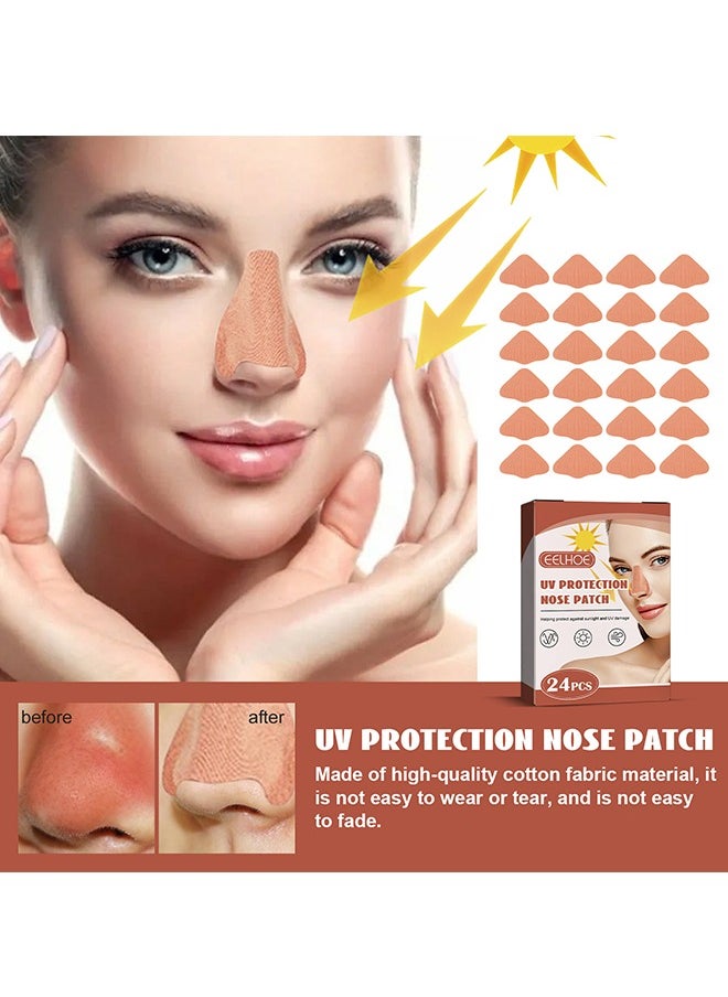 EELHOE 24Pcs/Box UV Protection Nose Patch, Prevent The Nose From Tanning Sun Protection Patch for Men Women Sports Tanning Outdoor  - Image 3