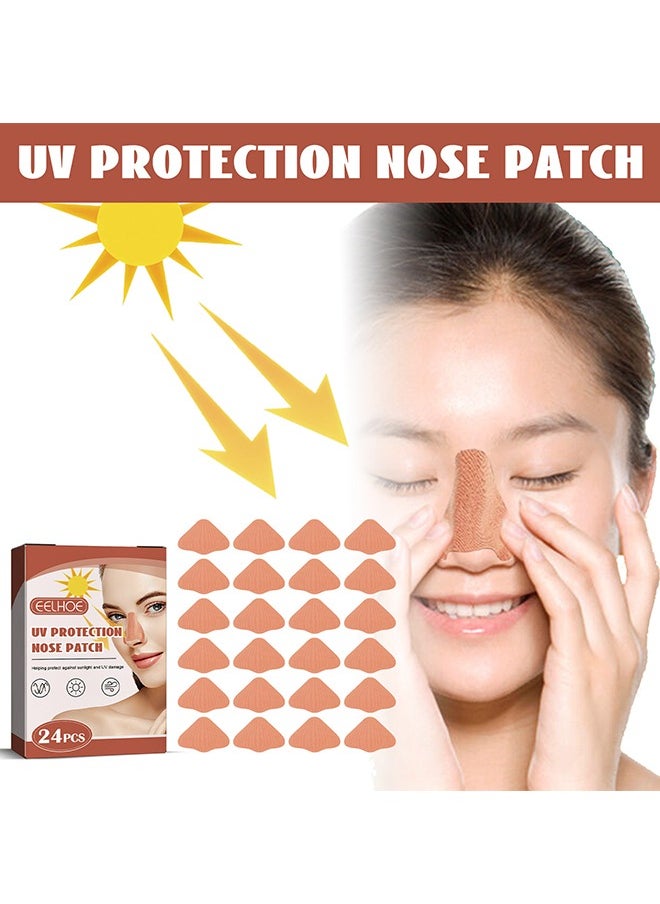 EELHOE - 24Pcs/Box UV Protection Nose Patch, Prevent The Nose From Tanning Sun Protection Patch for Men Women Sports Tanning Outdoor - Image 1