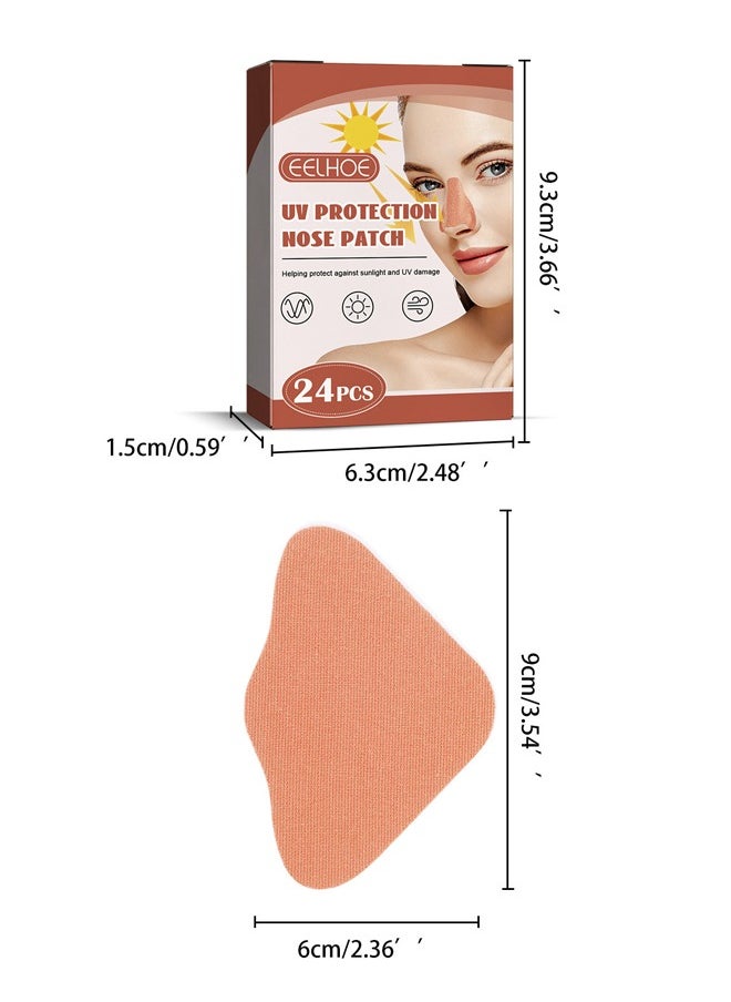 EELHOE 24Pcs/Box UV Protection Nose Patch, Prevent The Nose From Tanning Sun Protection Patch for Men Women Sports Tanning Outdoor  - Image 2