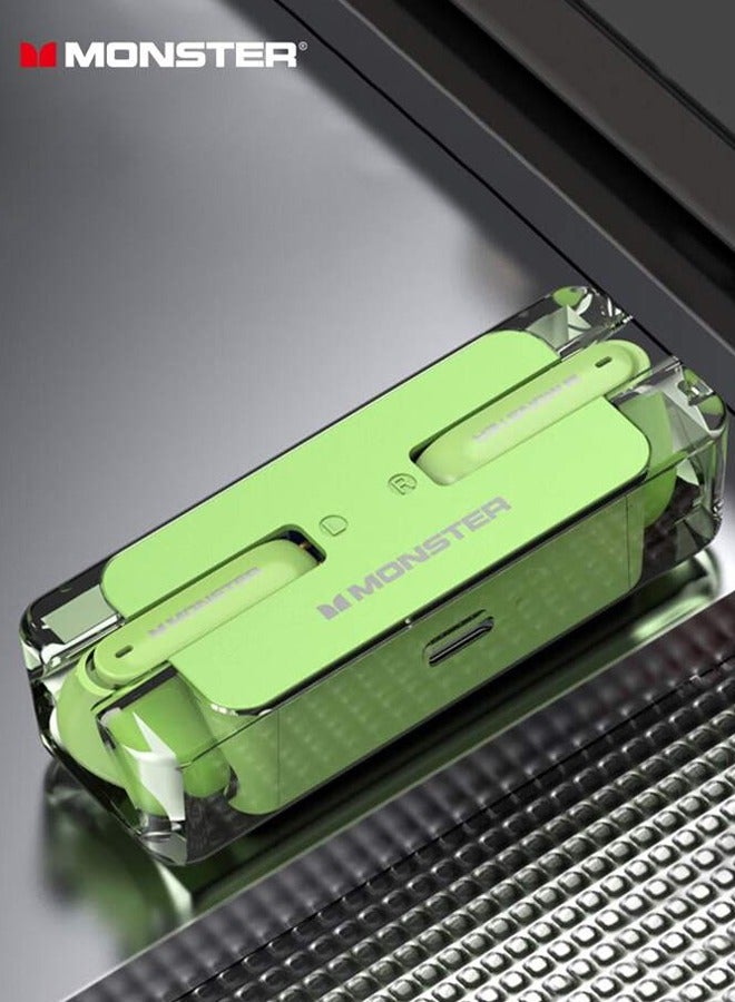 Monster Wireless Bluetooth Earphone XKT08 Green - Image 1