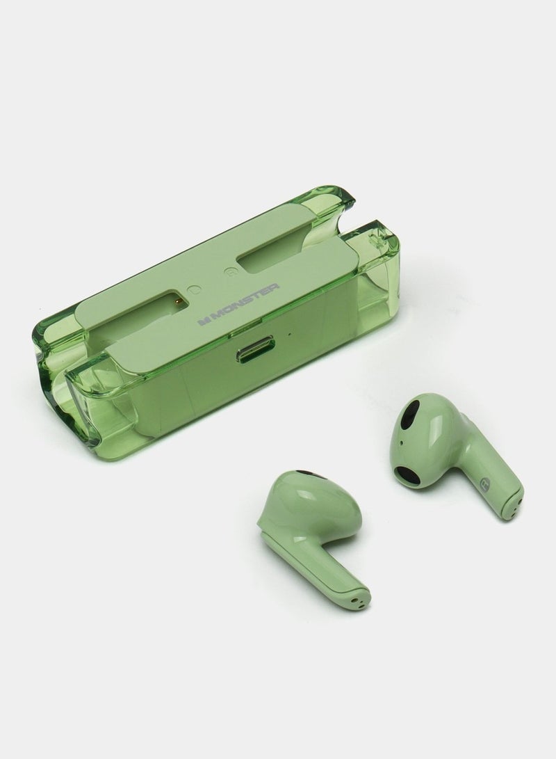 Monster Wireless Bluetooth Earphone XKT08 Green - Image 3