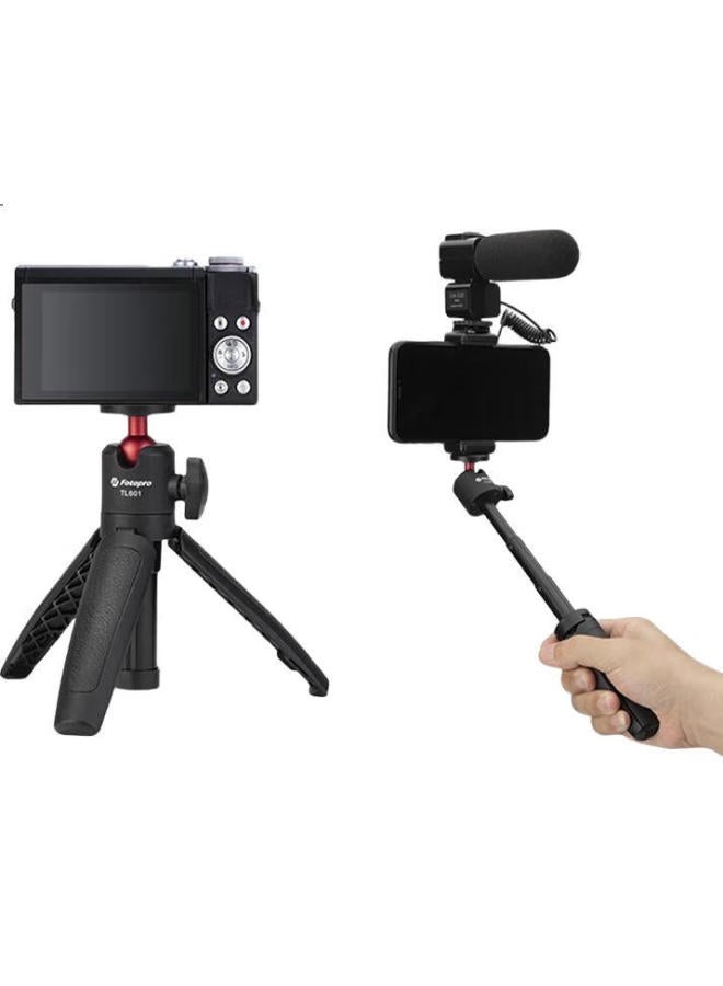 Fotopro Tl-601 Portable Mini Camera Mirrorless Tripod, Phone Desktop Stand Vlog Extendable Selfie Stick, Phone Tripod, Black - Image 3