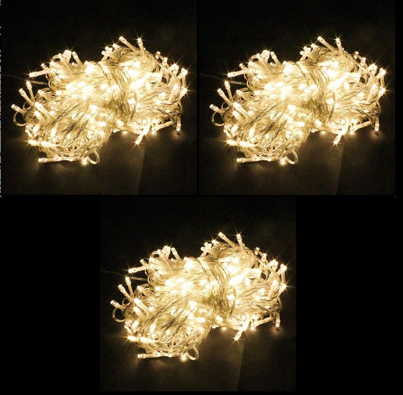 VELOCIOUS Velocious 12 Meter LED Pixel String Light 40 ft for Diwali Christmas Home DecorationHeavy Duty Copper Led Pixel String Light Its not Low Quality Rice StringWarm WhitePack of 3  - Image 1