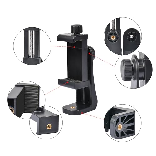 Ruittos Phone Tripod Mount Adapter with Camera Remote Controller, Cell Phone Holder Clip with Adjustable Clamp Compatible with iPhone, Samsung, HTC, Huawei etc., Include Wrist Strap - Image 5