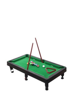Classic Medium Size Pool Table Game Set for Kids and Adults with Pool Balls, Rack and Cue Sticks, Cute Pool Table - Multicolor  - Image 1