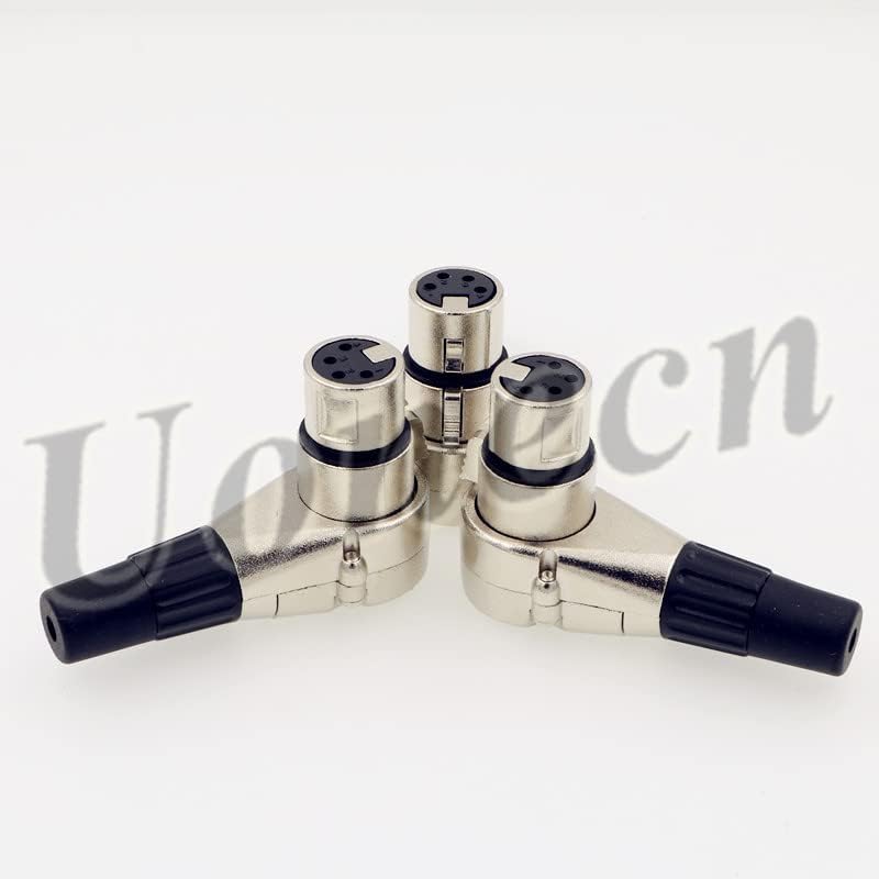 Uonecn 3 pcs Right Angle 90 Degree XLR 4-pin Female Connector for ARRI Monitor DSLR Rig - Image 3