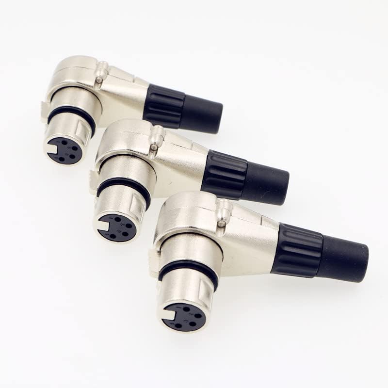 Uonecn 3 pcs Right Angle 90 Degree XLR 4-pin Female Connector for ARRI Monitor DSLR Rig - Image 2