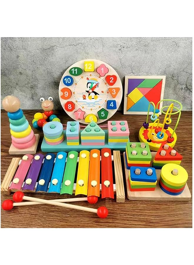 IAF Toys set for 2-5 Years Old Boys and Girls 8 in 1 set Wooden Toys Sorting and Stacking Educational Learning Toy for Kids. (Stacking) - Image 1