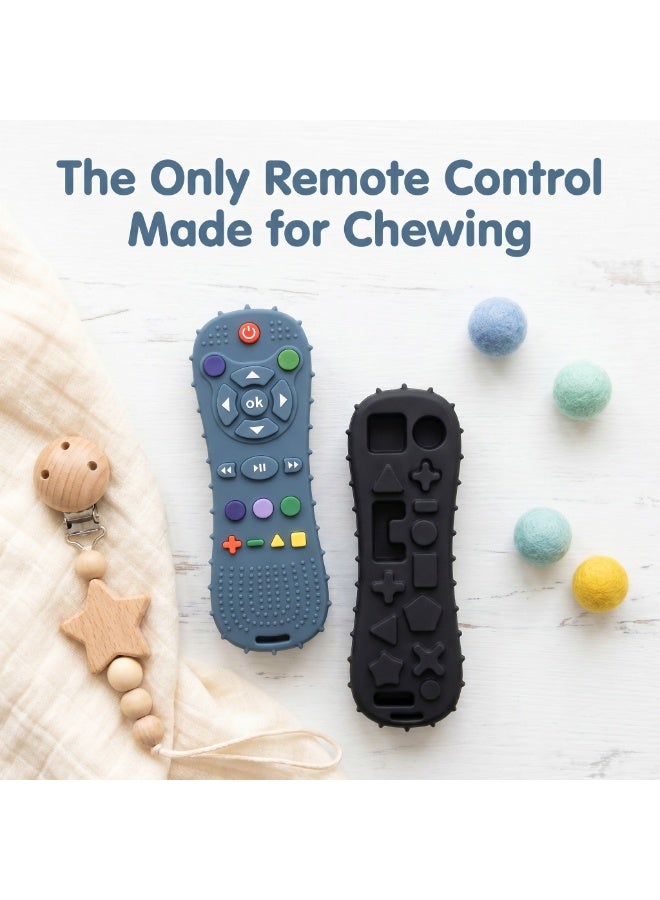 CozyNook 2 PCS Baby Silicone Remote Control Teether Set, Soft Sensory Chew Toys for Infants, BPA Free Textured Teething Toys for Babies 3-12 Months, Early Learning Toy - Image 5