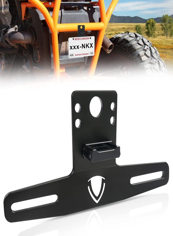StarknightMT حامل لوحة ترخيص StarknightMT ATV UTV مع إضاءة - إطار لوحة ترخيص من الألومنيوم متوافق مع Polaris RZR Ranger Sportsman Marverick X3 Renegade DS Trailer Truck RV Boat Golf Cart Snowmobile - Image 1