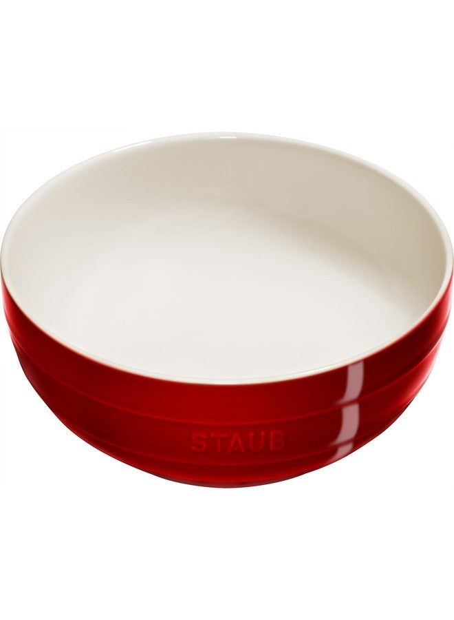 Staub Ceramic 11.5-inch Shallow Serving Bowl - Cherry - Image 1