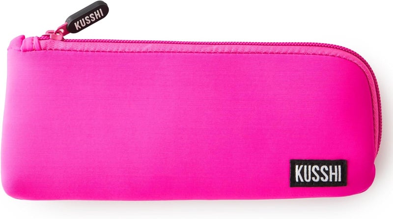 KUSSHI Neoprene Zipper Makeup Brush Pouch and Travel Pencil Case for Beauty Tools, Pencils, Brushes & Small Accessories - Makeup Brush Bag Pouch for Organization and Travel Items