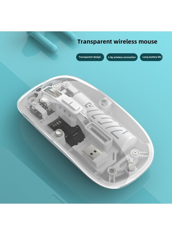 Transparent Bluetooth Mouse For Ipad Huawei Tablet Pc Dual-mode Wireless Gaming Mouse-Colour:Pink - Image 2