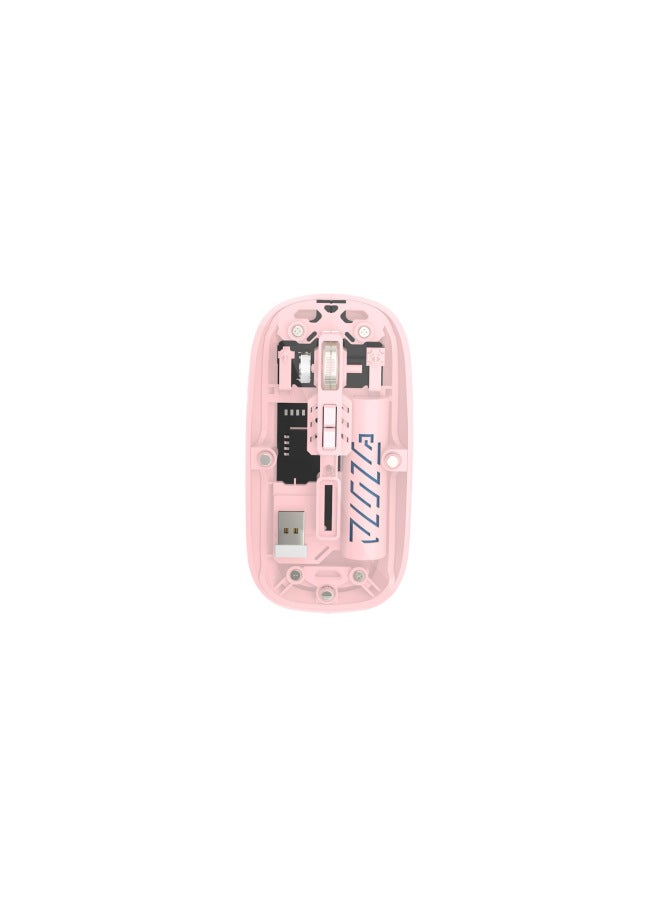 Transparent Bluetooth Mouse For Ipad Huawei Tablet Pc Dual-mode Wireless Gaming Mouse-Colour:Pink - Image 1