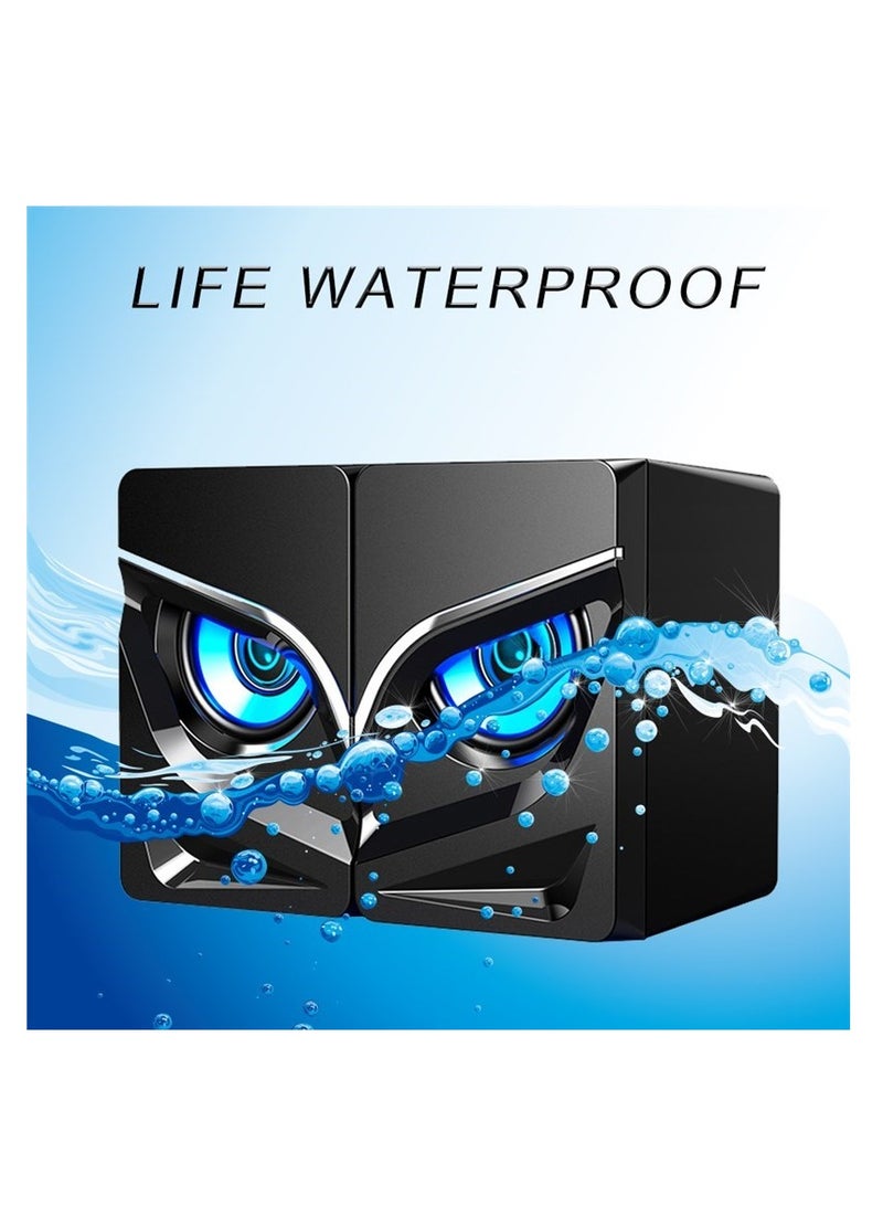 Enjoylifeme 2.1 USB Desktop Speaker for PCs and Laptops (Black/Blue) - Image 2