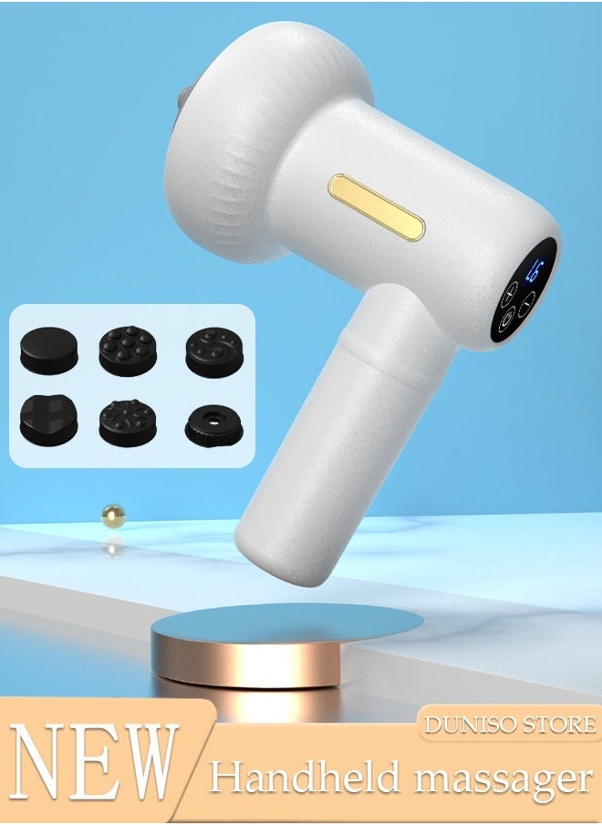Arabest Handheld massager Deep Tissue Percussion Electric Muscle Massager, Portable Handheld Ultra-Quiet Brushless Motor, Relieves Tension, Including 6 Heads  - Image 1