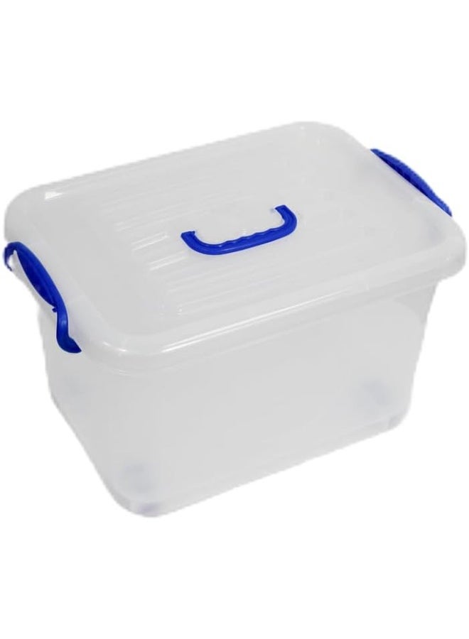 Kovar Plastic Storage Container With Lid And Blue Handles - Image 1