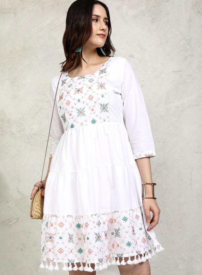 Vishudh Embroidered Tassel Dress - Image 1