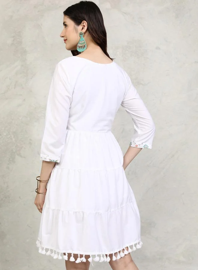 Vishudh Embroidered Tassel Dress