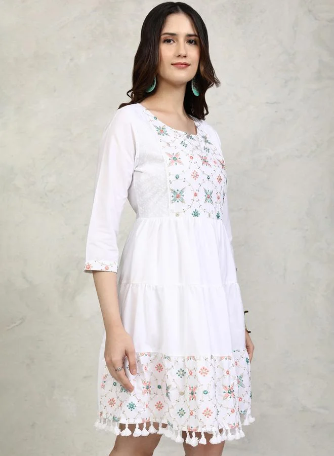 Vishudh Embroidered Tassel Dress