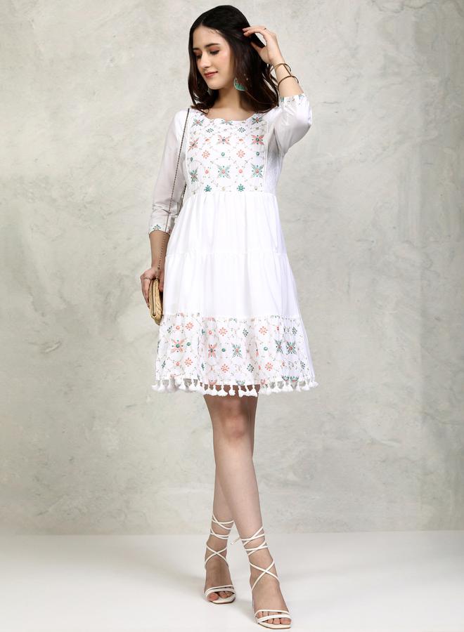 Vishudh Embroidered Tassel Dress - Image 2