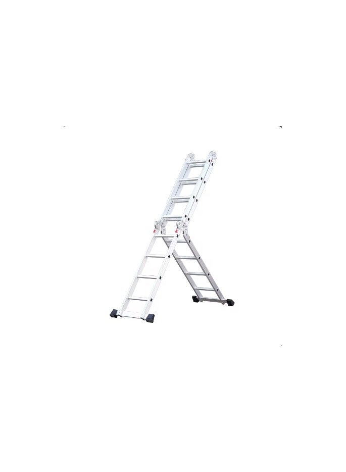 Multifunctional Ladder – 4x3 Steps, 12-Step Adjustable Ladder, Extends to 3.6 Meters, Lightweight Aluminum, Sturdy Design for Home, Office, and Outdoor Use, Easy to Store and Transport, Safety Features Included - Image 3