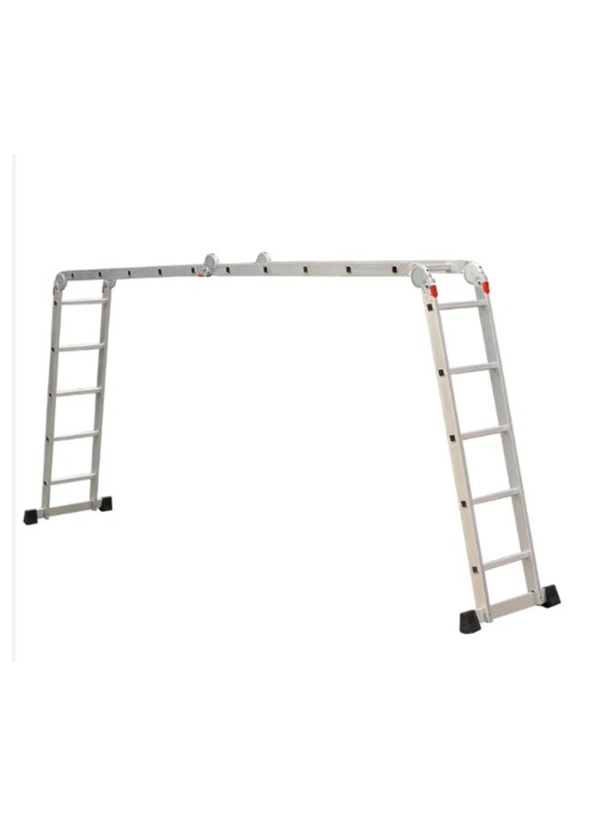 Multifunctional Ladder – 4x3 Steps, 12-Step Adjustable Ladder, Extends to 3.6 Meters, Lightweight Aluminum, Sturdy Design for Home, Office, and Outdoor Use, Easy to Store and Transport, Safety Features Included - Image 5